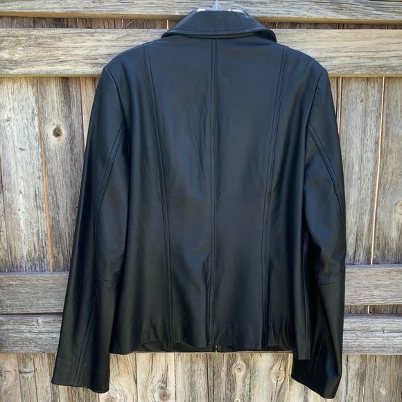 Sonoma Black Lamb Skin Leather Coat Size M - Picture 10 of 15